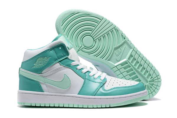 Men's Running Weapon Air Jordan 1 High Top Aqua/White Shoes 491 Men's Running Weapon Air Jordan 1 High Top Aqua/White Shoes 491